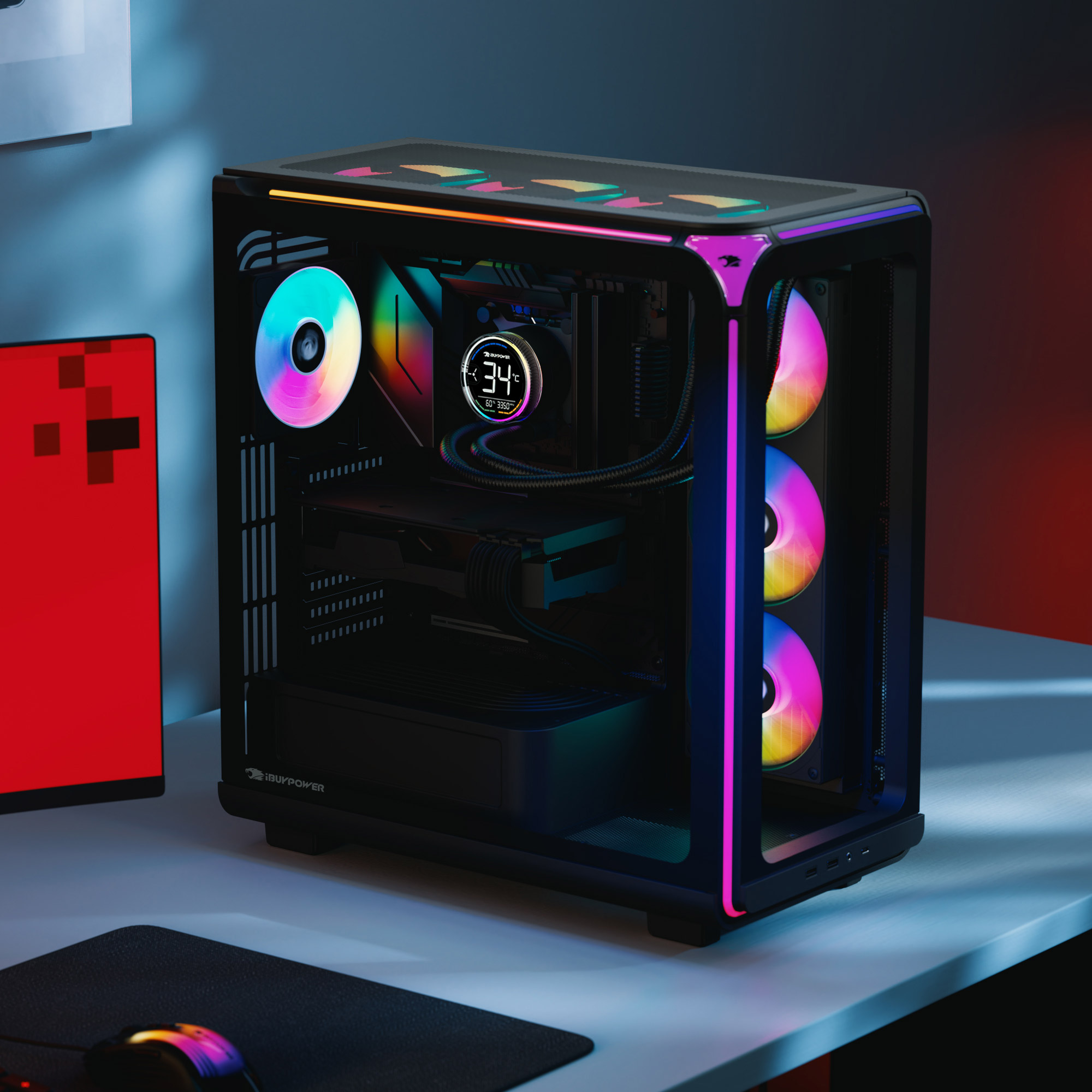 iBUYPOWER Element Gaming PC Desktop - AMD Ryzen 7 9800X3D - NVIDIA