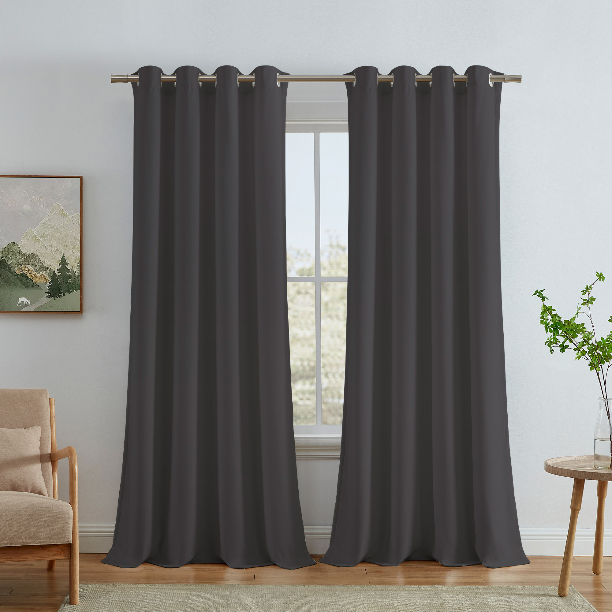 SUN+BLK Velvet Collection Room Darkening Curtain Panel, 2-panel