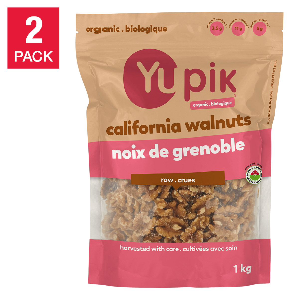 Yupik Organic Walnuts, 2 × 1 kg