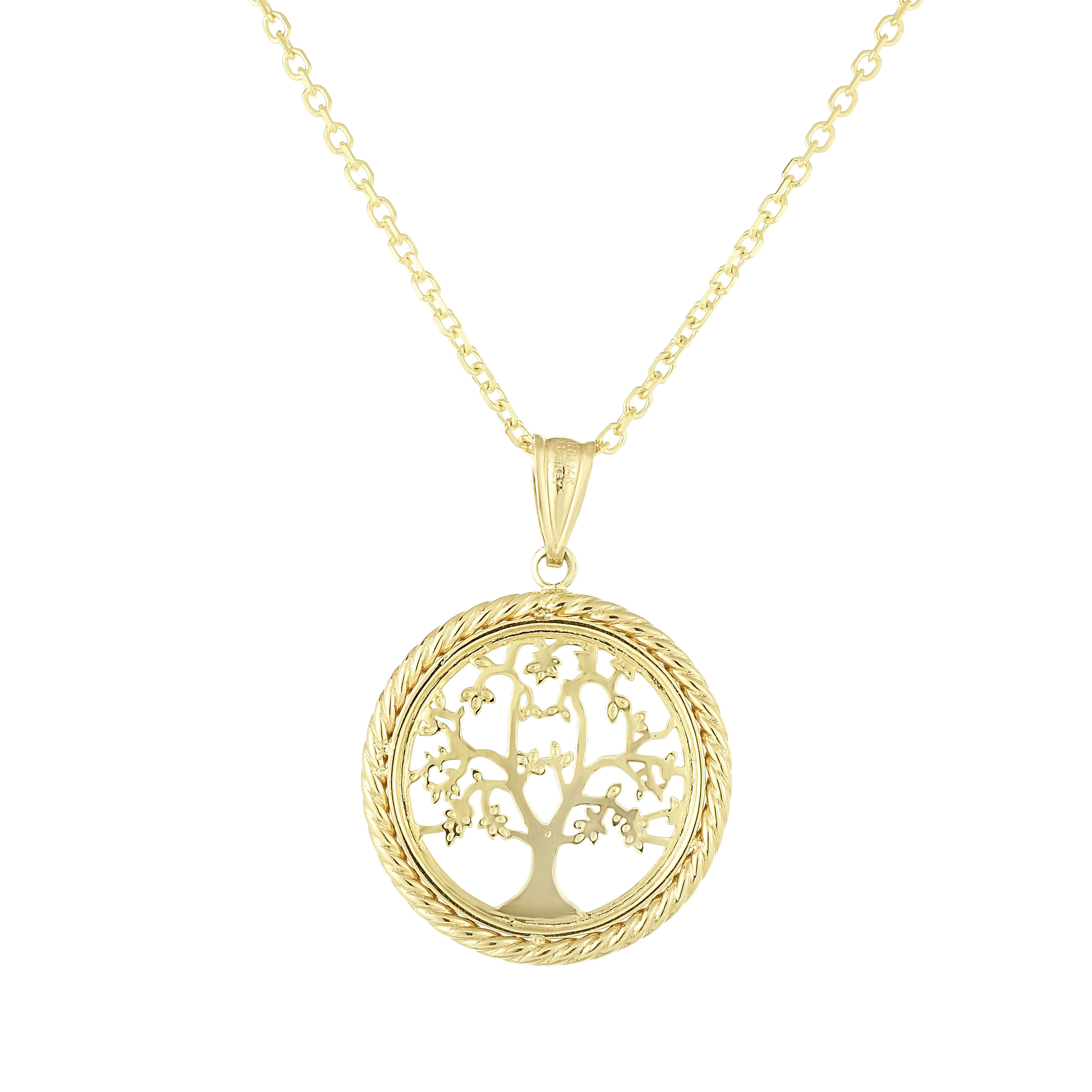 Diamond Cut Tree of Life Pendant in Two-Tone Gold | Costco