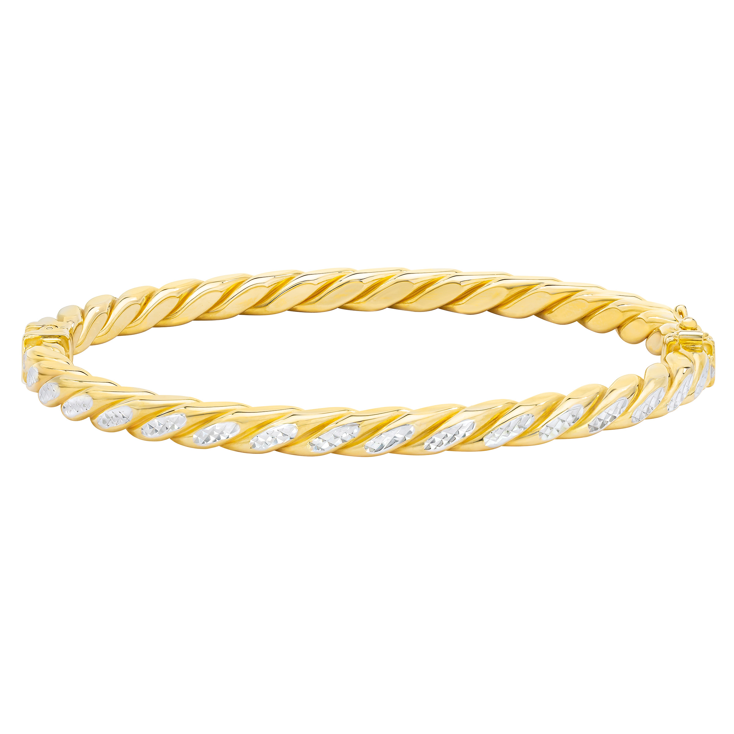14kt Two-Tone Gold Twisted Bangle | Costco