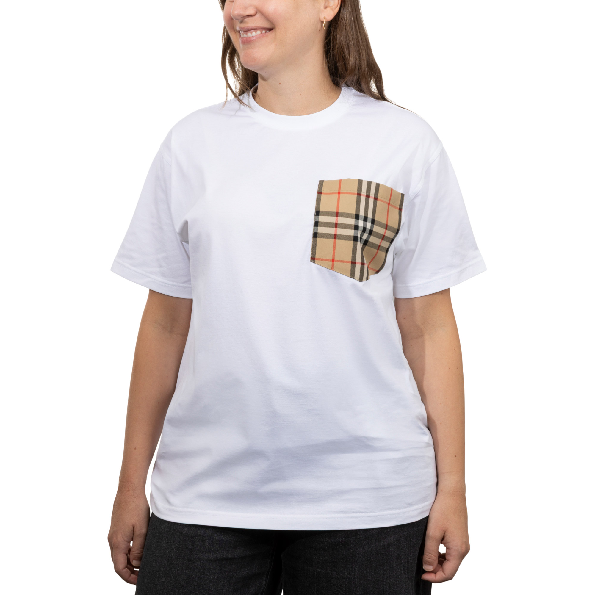 Burberry Women's Check Pocket Cotton T-shirt