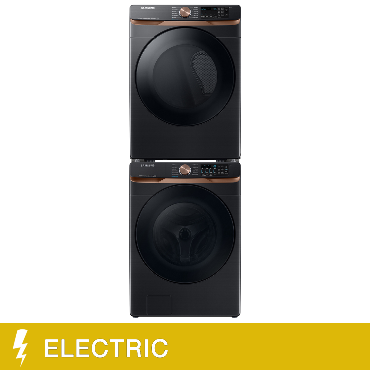 Samsung Laundry Bundle Front Load 5.8 cu. ft. Washer and 7.5 cu. ft Electric Dryer with Stacking Kit