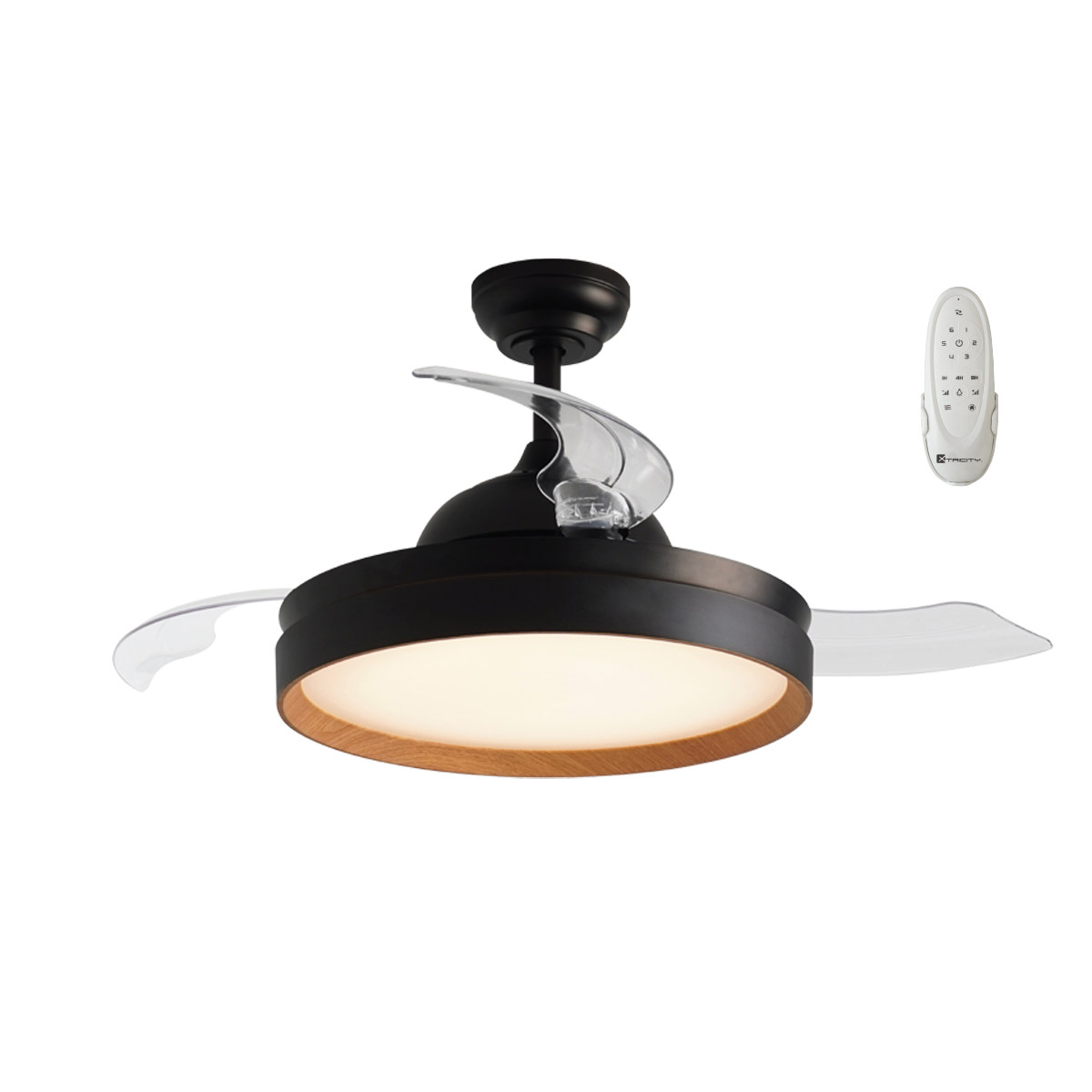 Xtricity Starlight 42" Retractable Blade Ceiling Fan With Integrated LED Lights