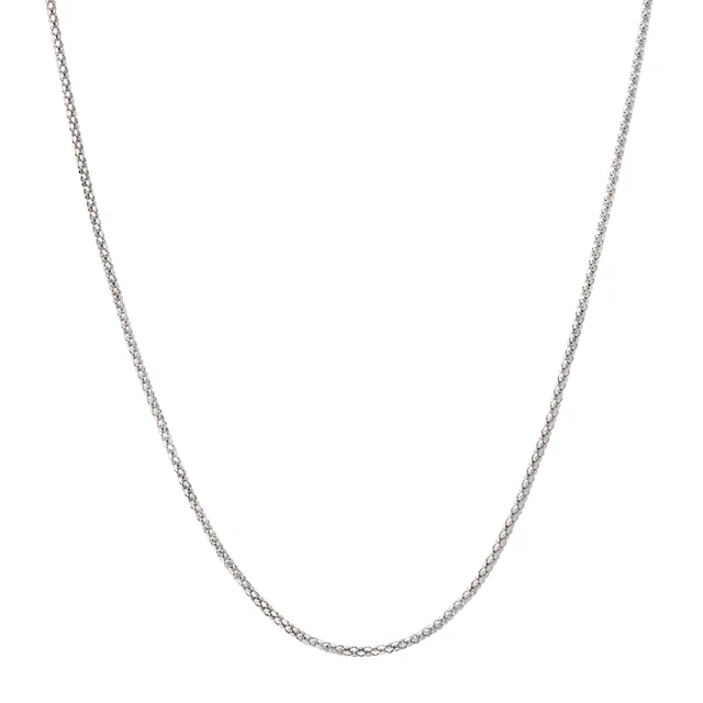 14KT WHITE GOLD POPCORN CHAIN 18" MADE IN ITALY