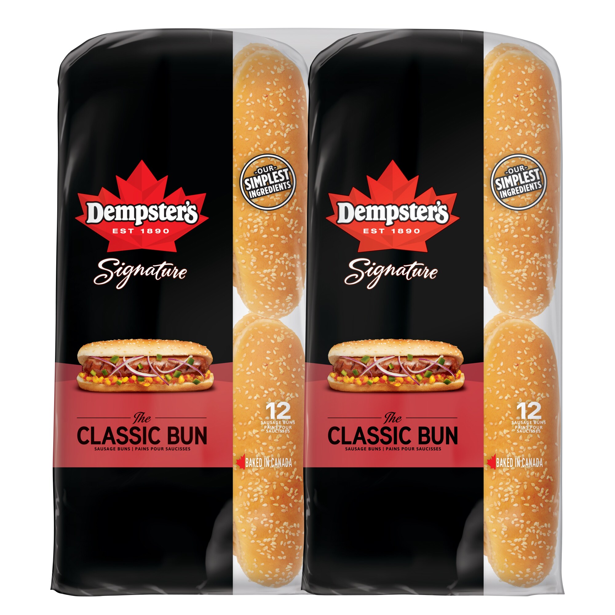 Dempster’s White Deluxe Sausage Buns, 2 packs of 12