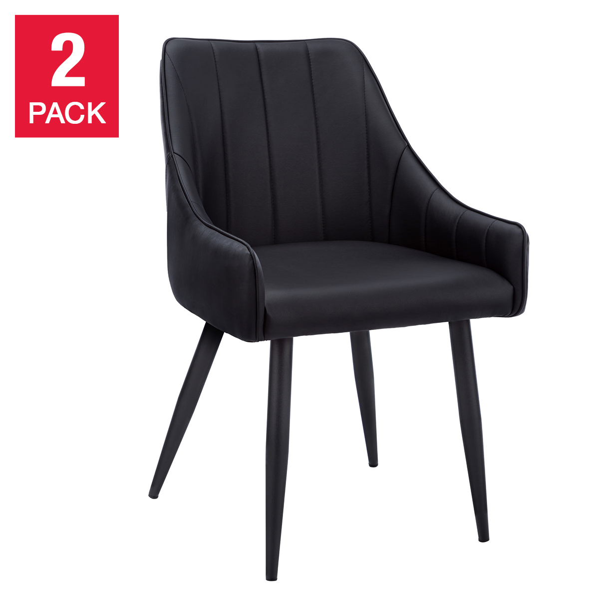Ari Modern Dining Chair, 2-pack with Black Legs