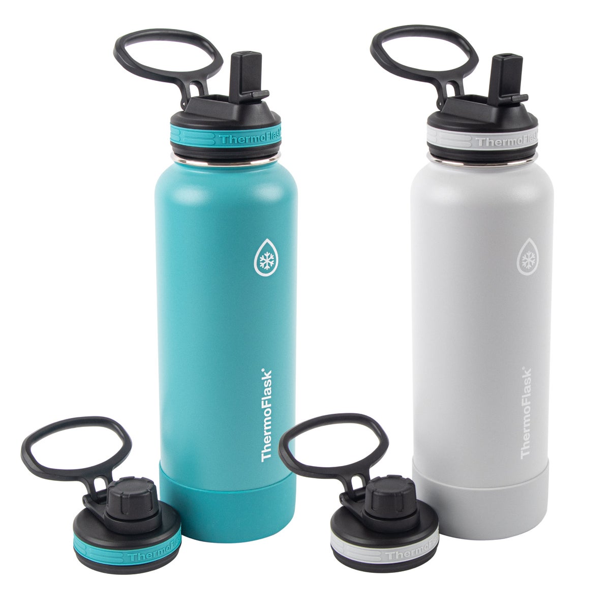 ThermoFlask Stainless Steel 40oz Straw/Spout Lid, 2-packv ThermoFlask Stainless Steel 40oz Straw/Spout Lid, 2-packv