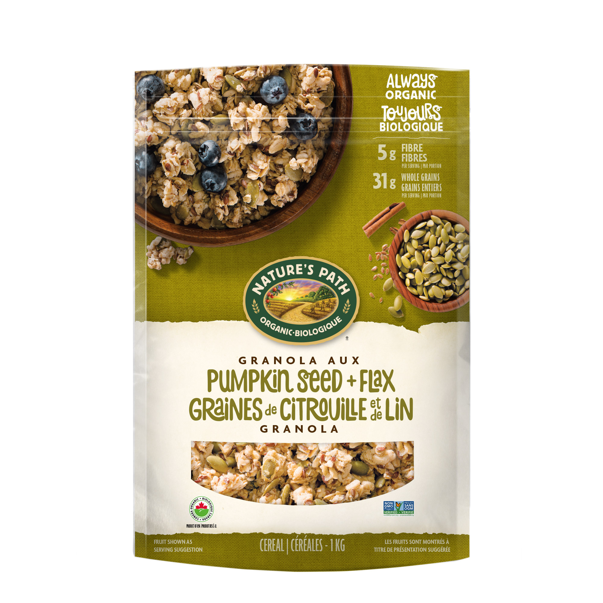 Flax Plus Organic Pumpkin Flax Granola, 1 kg   