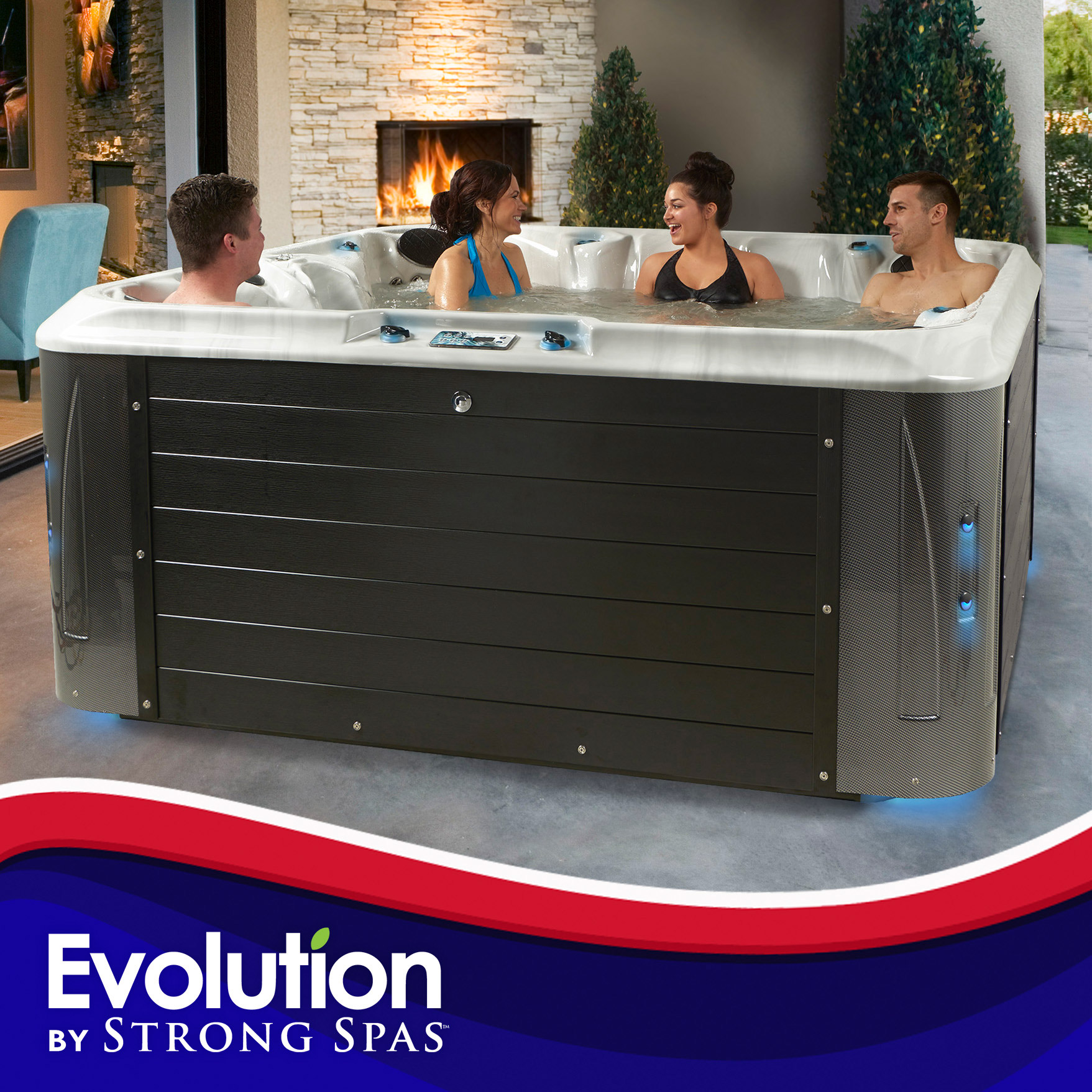 Evolution by Strong Spas Oxford 121-jet  7-person Acrylic Spa