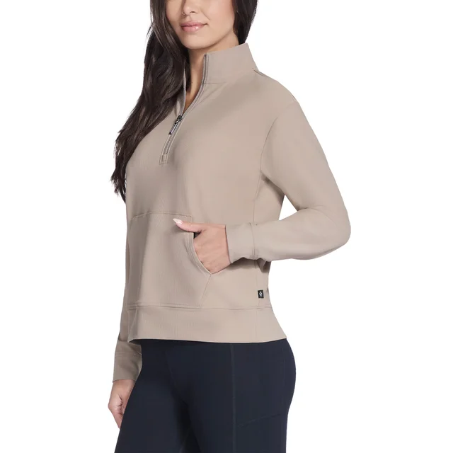 SKECHERS WOMEN'S RIBBED 1/2 ZIP