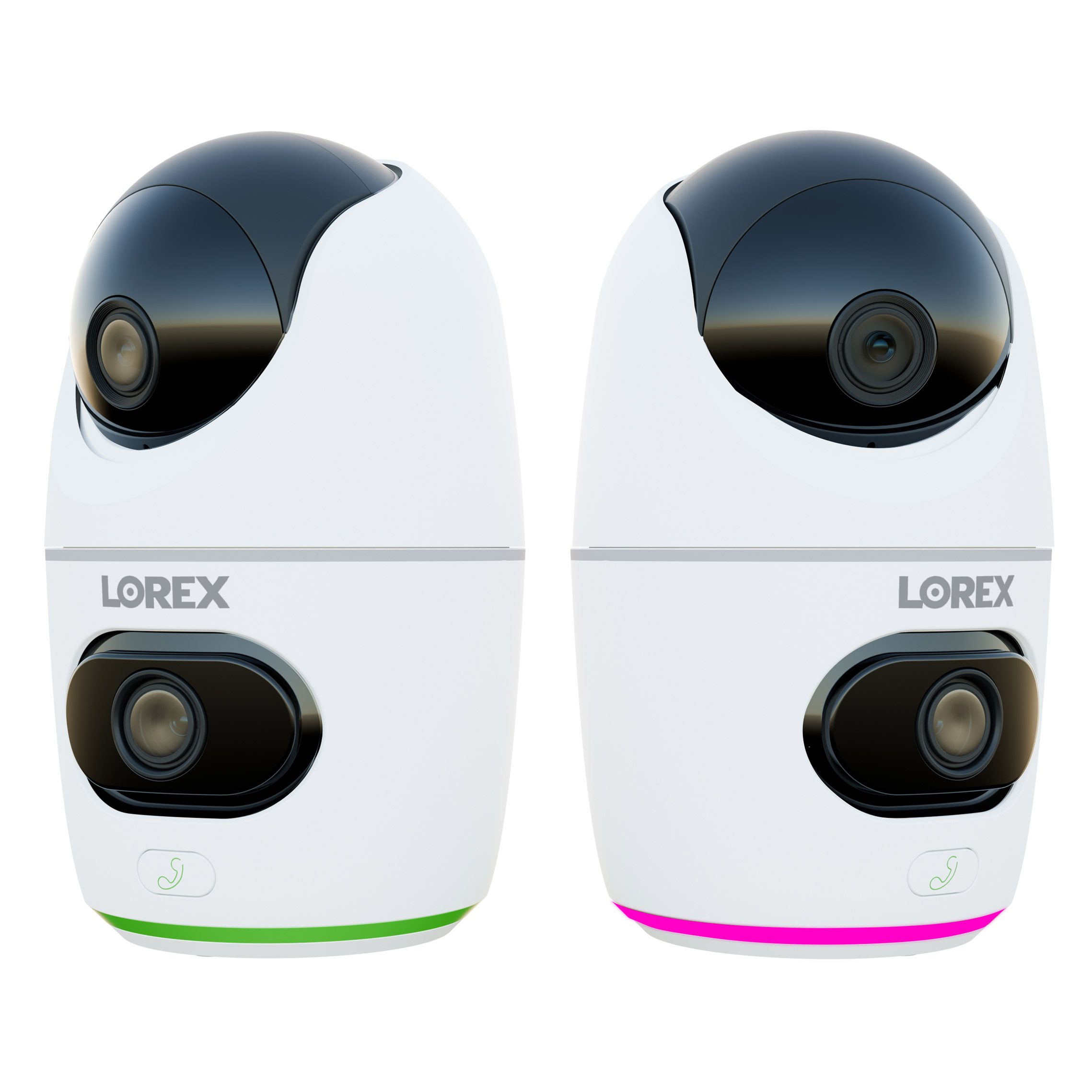 Lorex 2K Dual Lens Indoor Pan-tilt Wi-Fi Security Camera  2-pack
