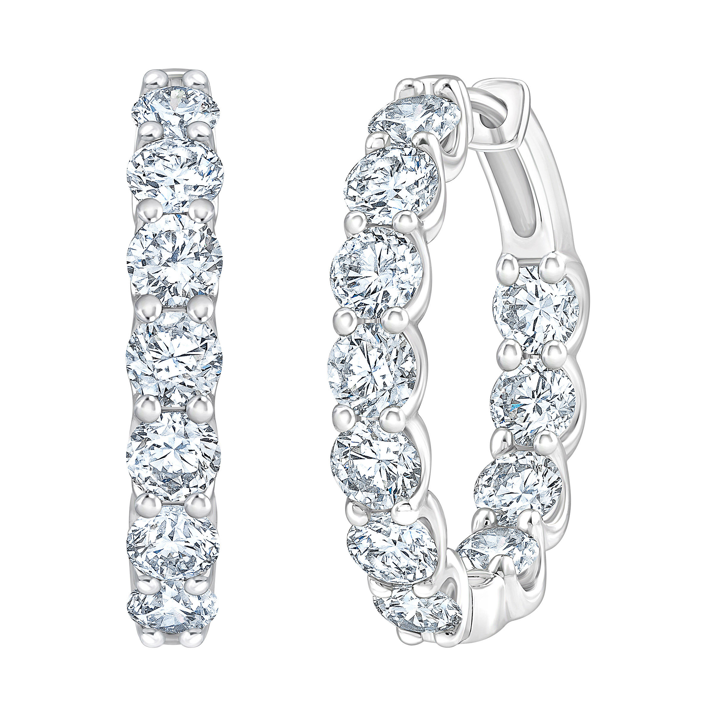 Round Brilliant Diamond Hoop Earrings (4.0 ctw)