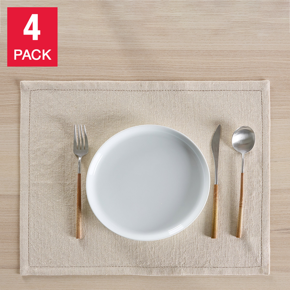 House & Home by Lynda Reeves European Collection - Cotton Linen Placemat, 4-pack