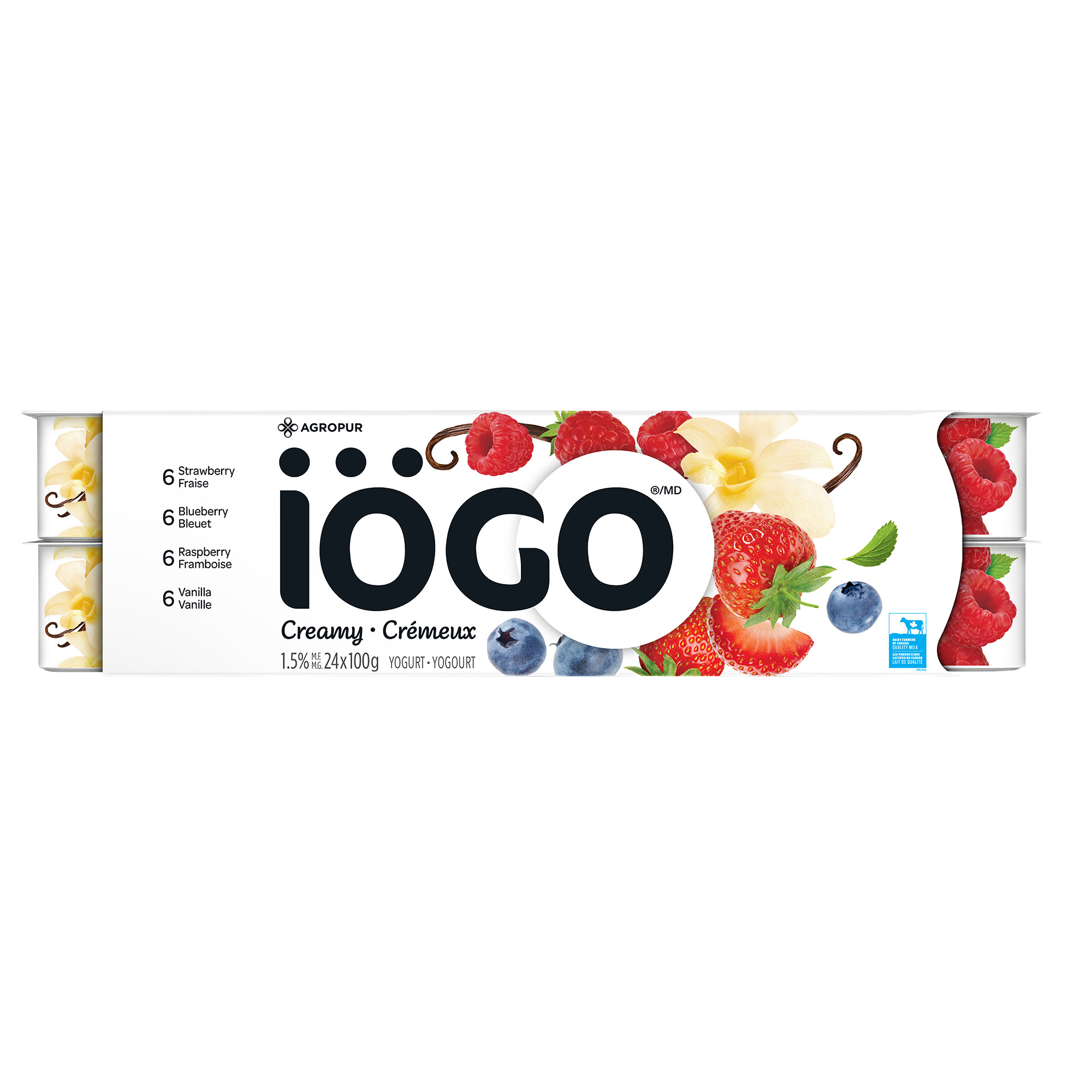IÖGO Creamy Yogurt Variety Pack, 24 x 100 g