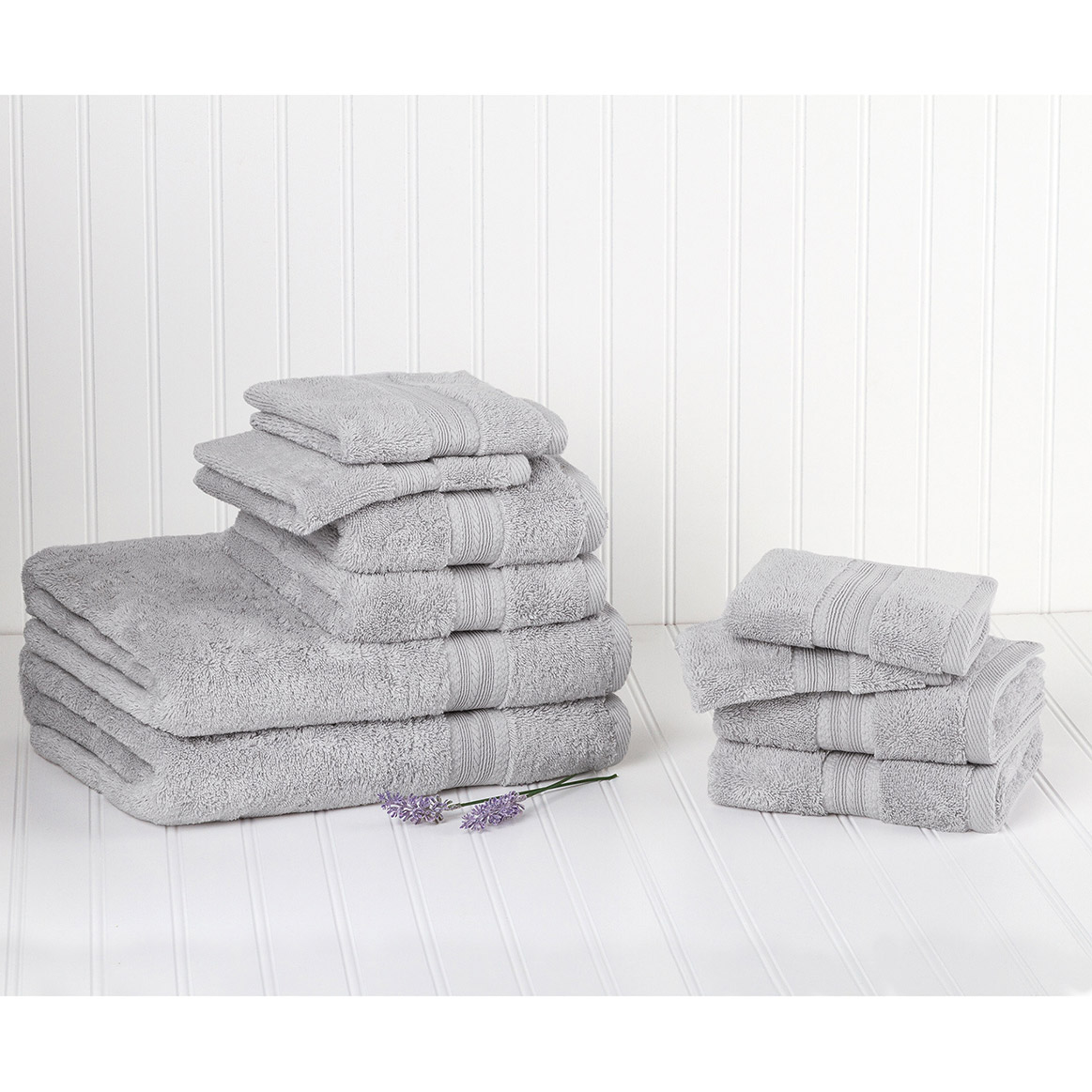 CityComfort Lot De 8 Serviettes De Bain - 100% Coton 550 GSM Gris - Draps, Serviettes Et Gants