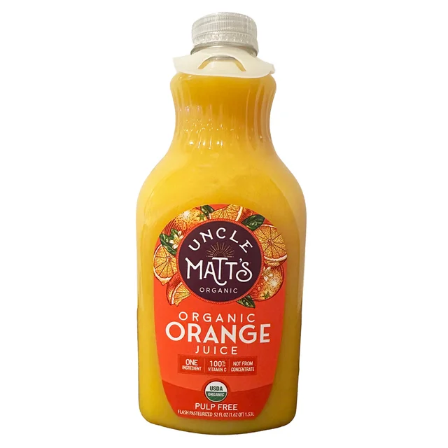 ORGANIC UNCLE MATT'S PULP FREE ORANGE JUICE 2/52 OZ