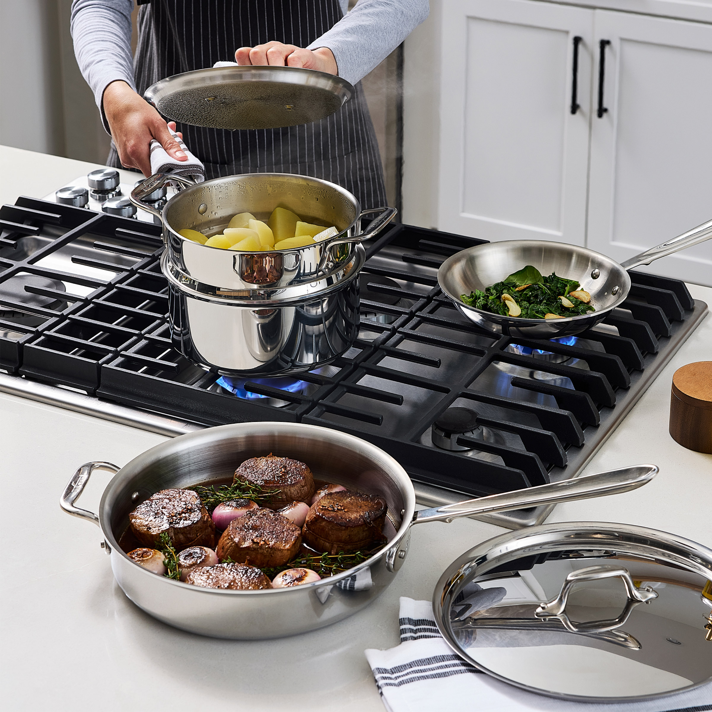 All-Clad D3 Stainless 3-Ply Bonded Cookware, 13-pieces | Costco