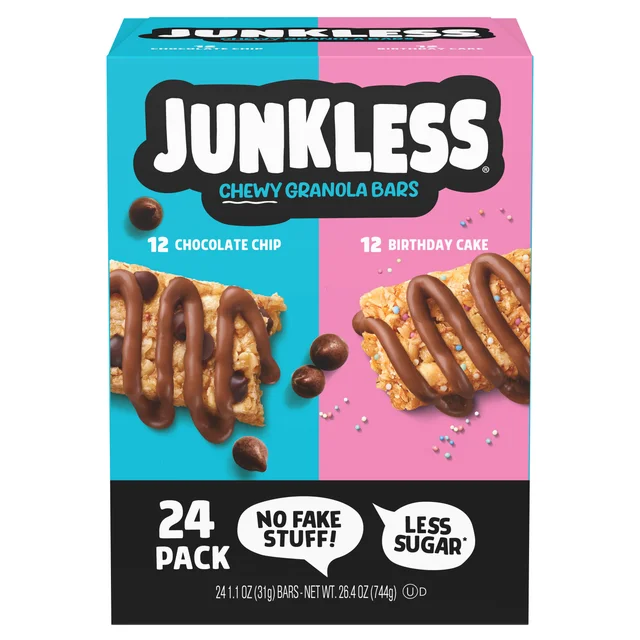 JUNKLESS CHEWY GRANOLA BAR VTY 24/1.1 OZ (1.65 LB)