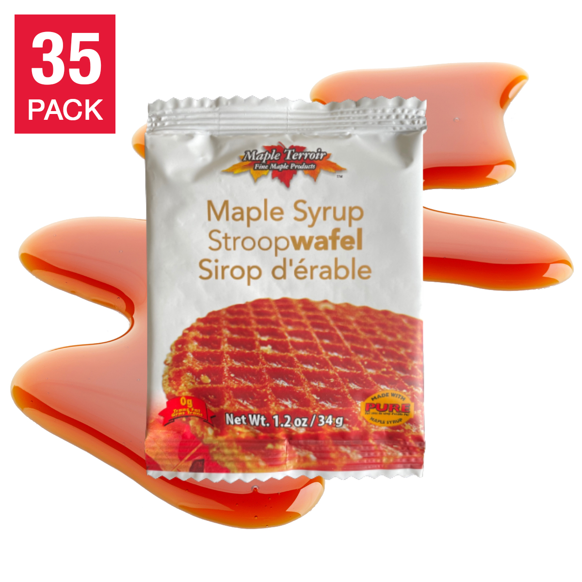 Maple Terroir Maple Syrup Stroopwafel Cookies, 35 × 34 g