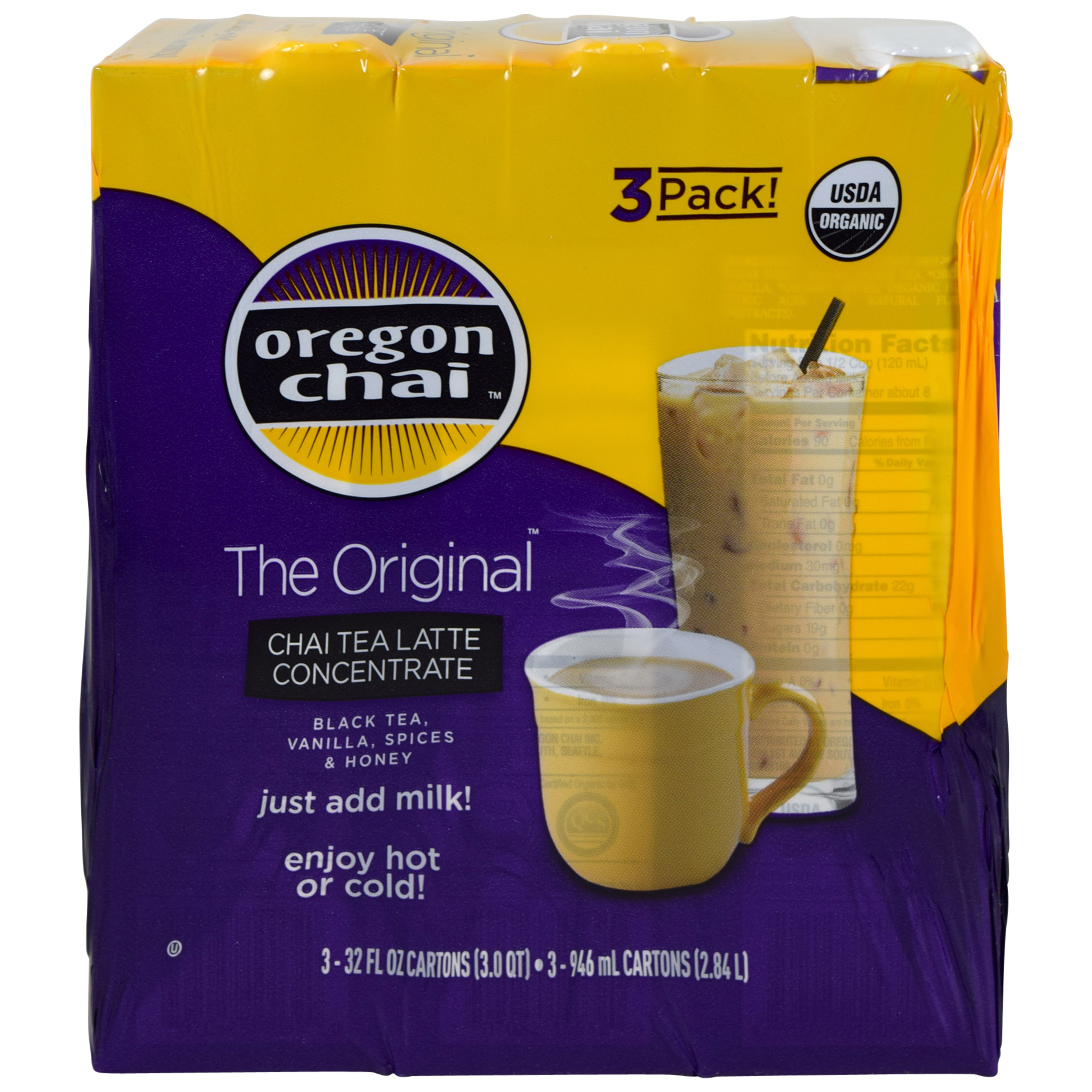 Oregon Chai  Original Organic Chai Tea Latte Concentrate  32 fl. oz.  3-Count