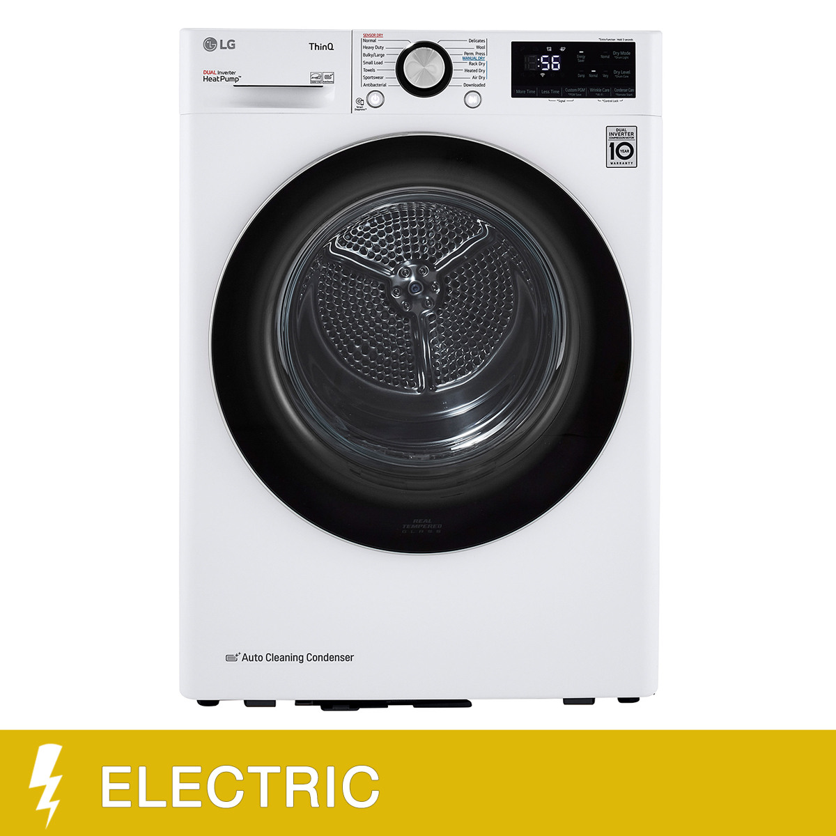 LG 4.2 cu ft. White Electric Compact Dryer with Dual Inverter HeatPump and Stacking Kit