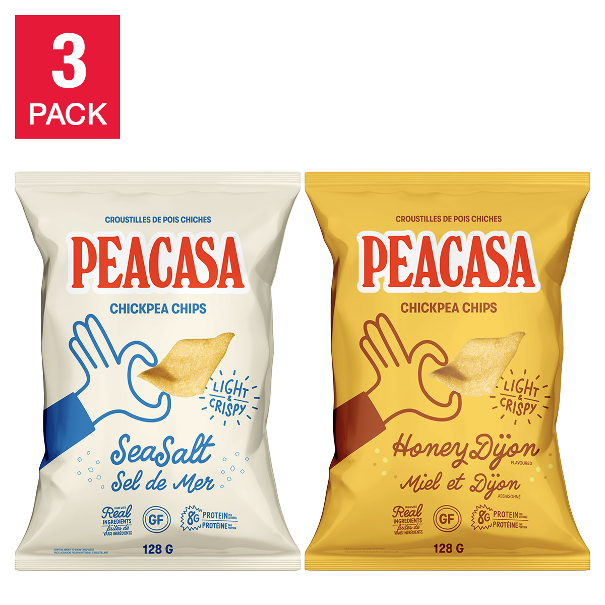 Peacasa Chickpea Chips, 6 × 128 g