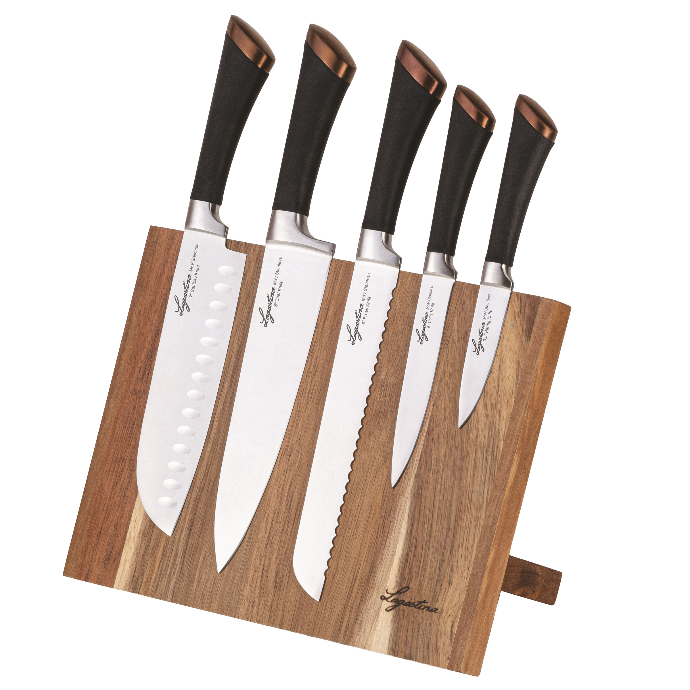 Lagostina Bronze Elegance Stainless Steel Knife Set, 6-piece