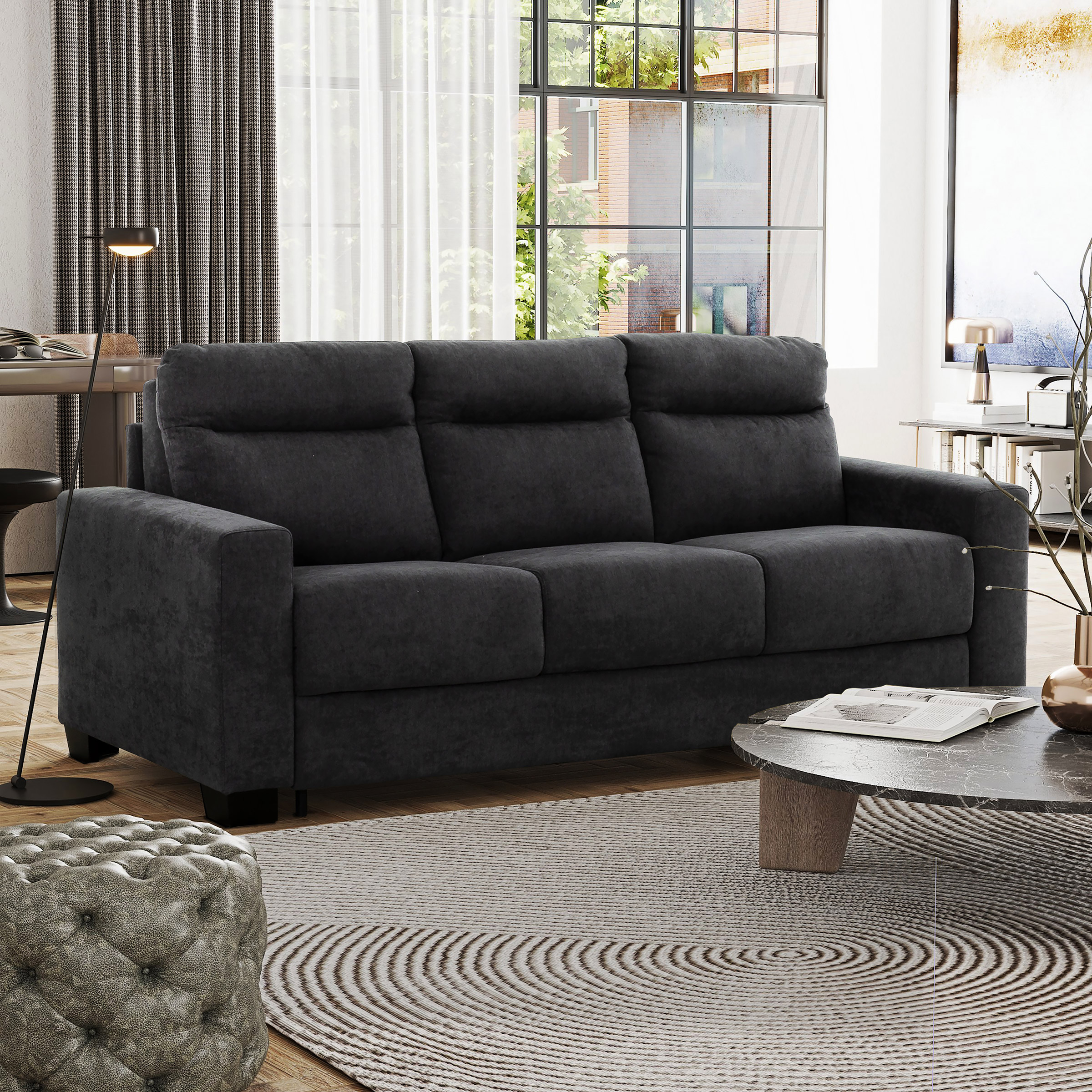 Stearns & Foster Massimo Queen Sleeper Sofa with Pocket Coil Mattress