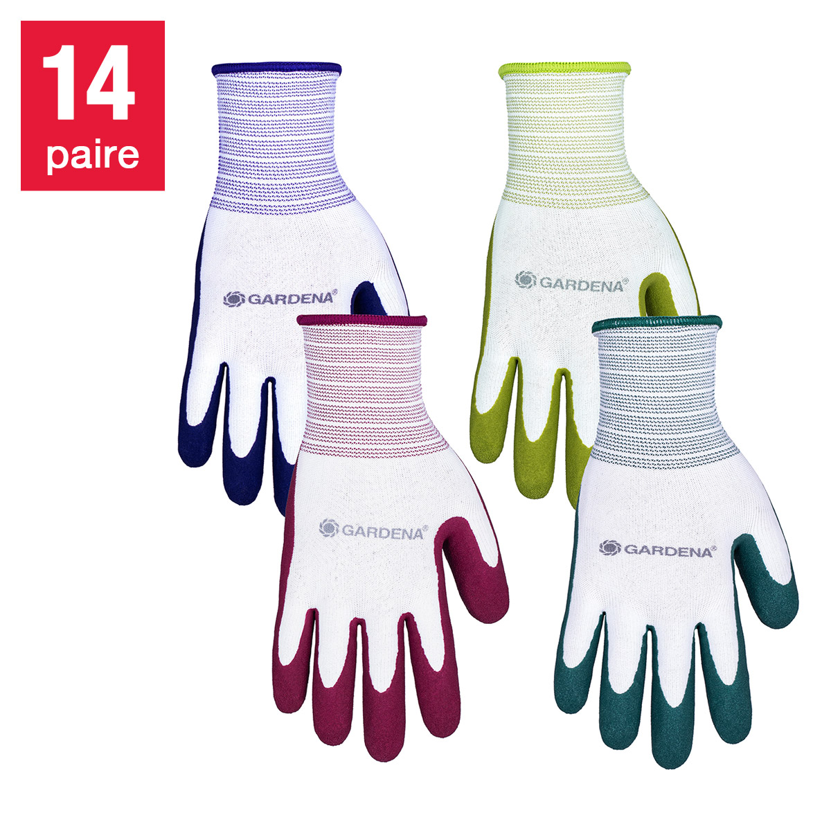 Gardena - Gants en latex, paquet de 14