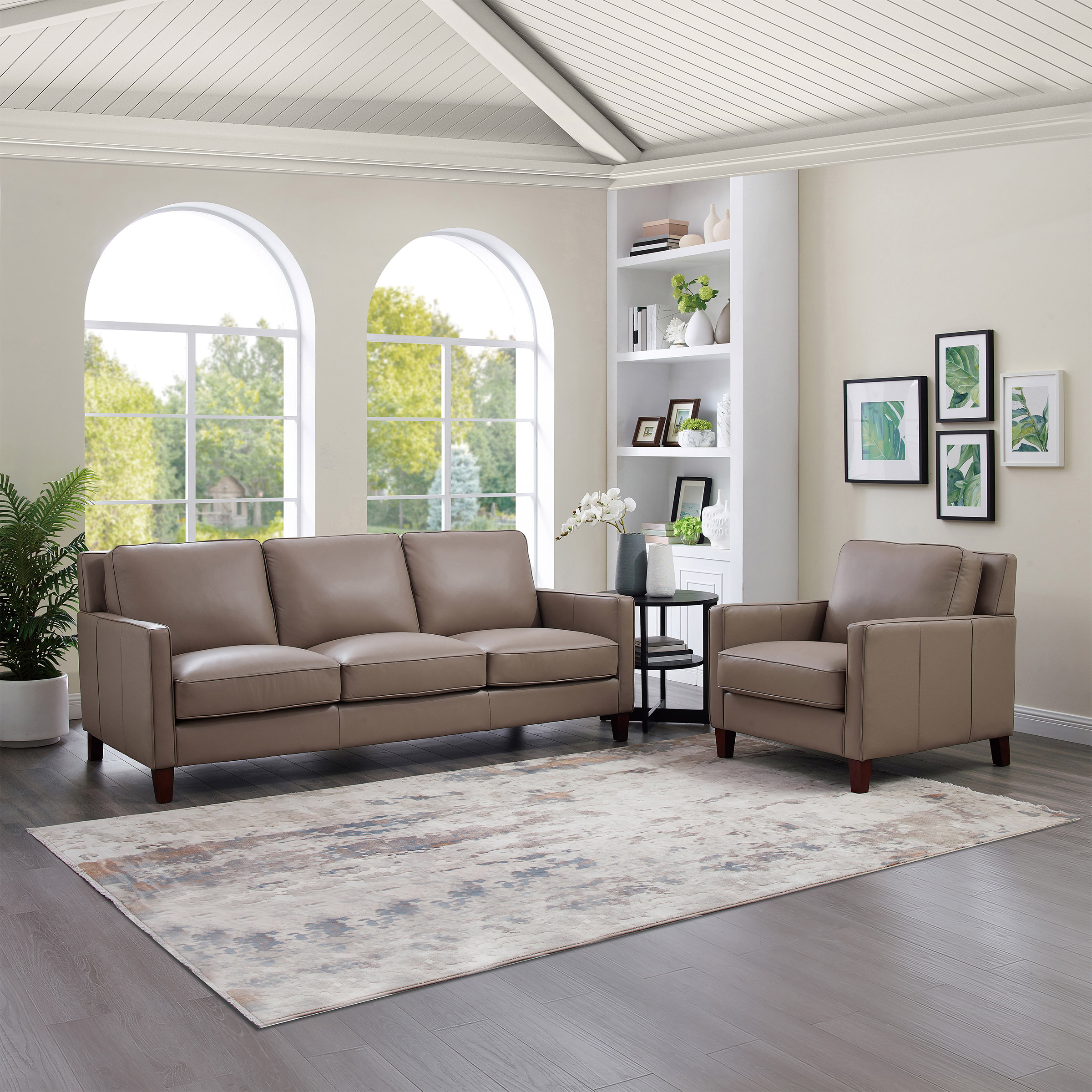 Prospera Home West Park Top-grain Leather Sofa and Chair