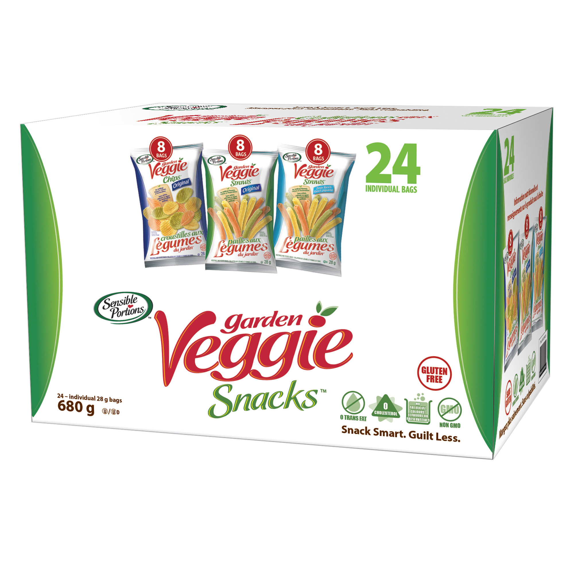 Sensible Portions Garden Veggie Snacks, Variety Pack, 24 × 28 g