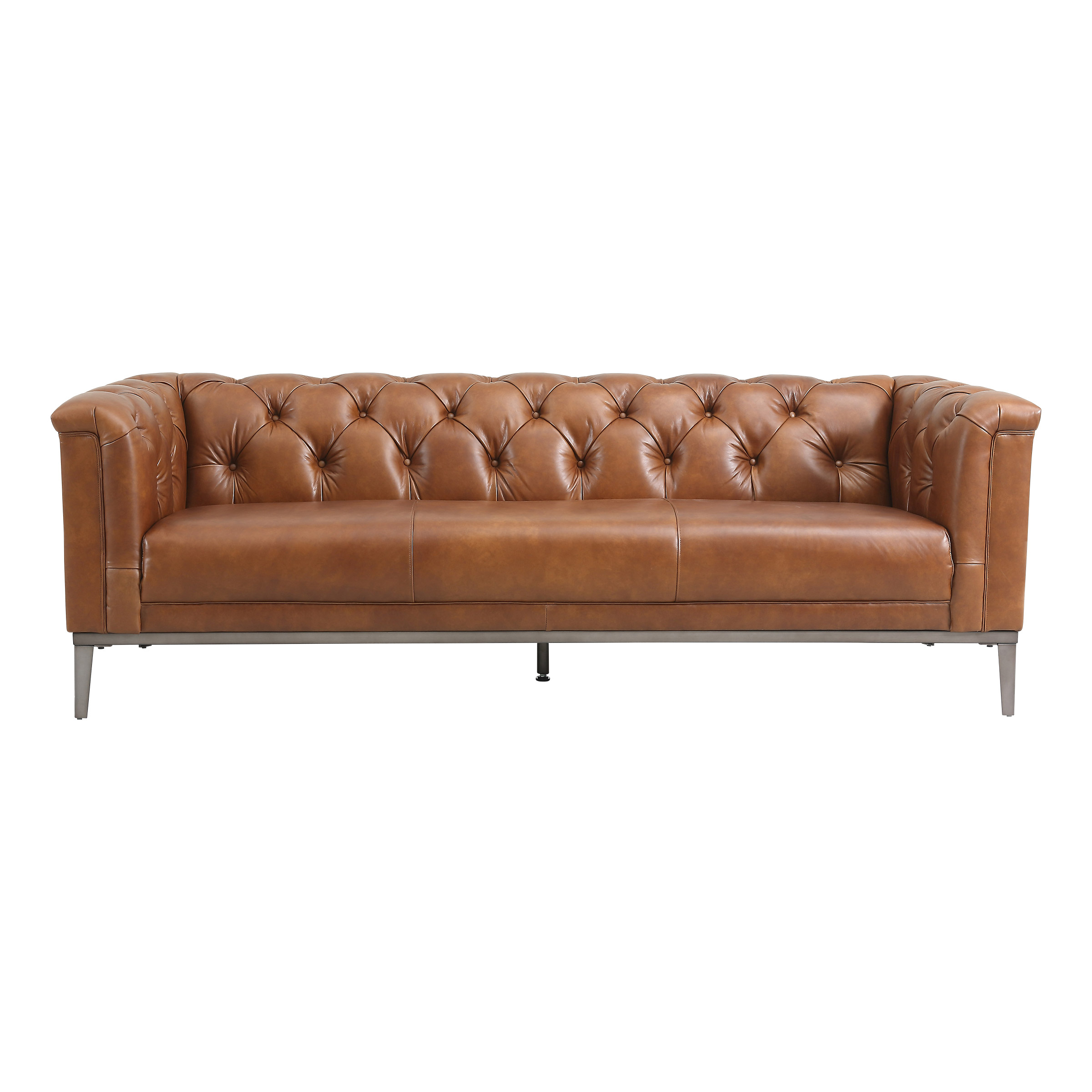 Cambridge Modern Top-Grain Leather Chesterfield Sofa