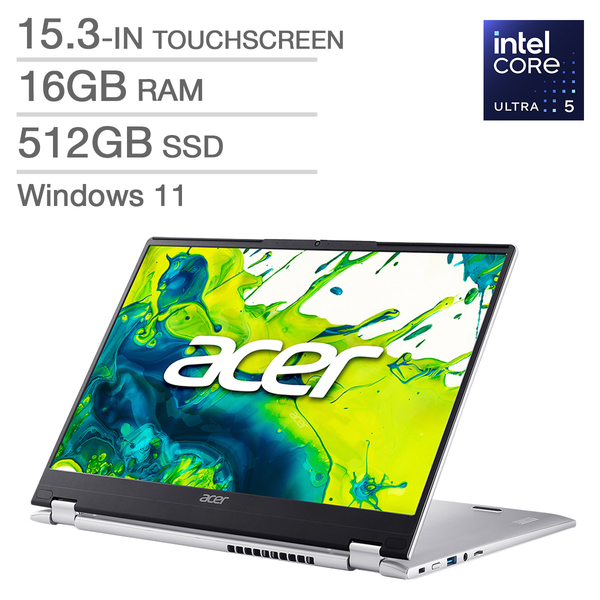 acer Windows11 15インチ SSD Office2021 美品 Acer Aspire Spin 15 15.3-in Touchscreen Laptop, Intel Core Ultra 5