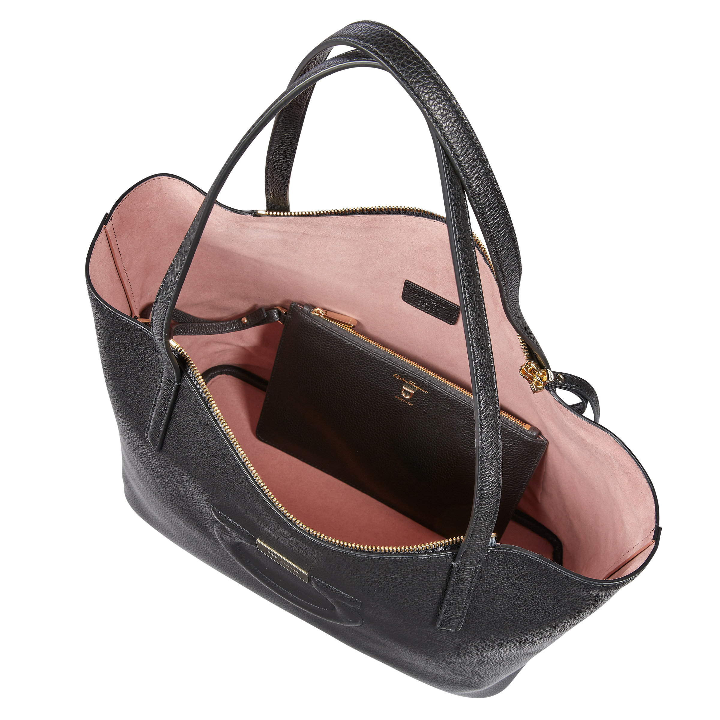 Salvatore Ferragamo Gancini City Tote, Black | Costco