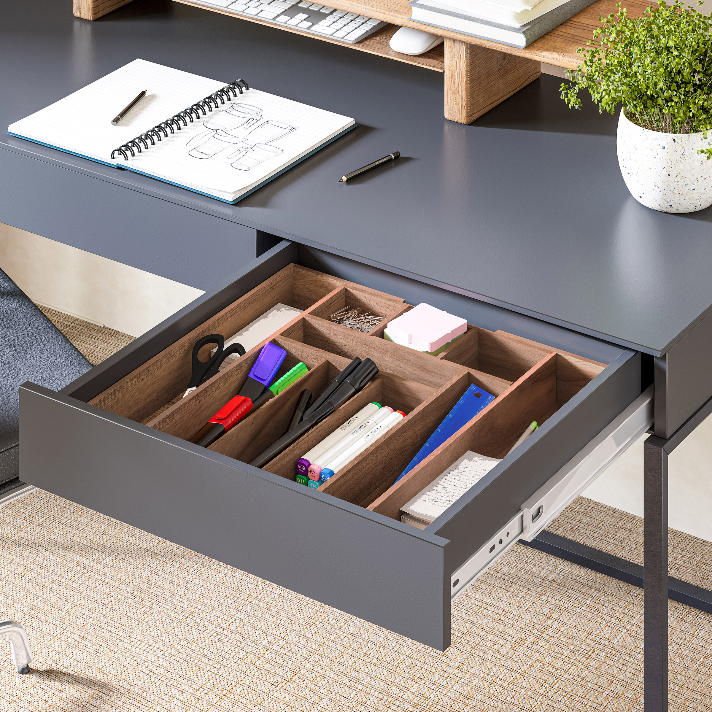 Seville Classics 4-piece Acacia Expandable Drawer Organizer | Costco