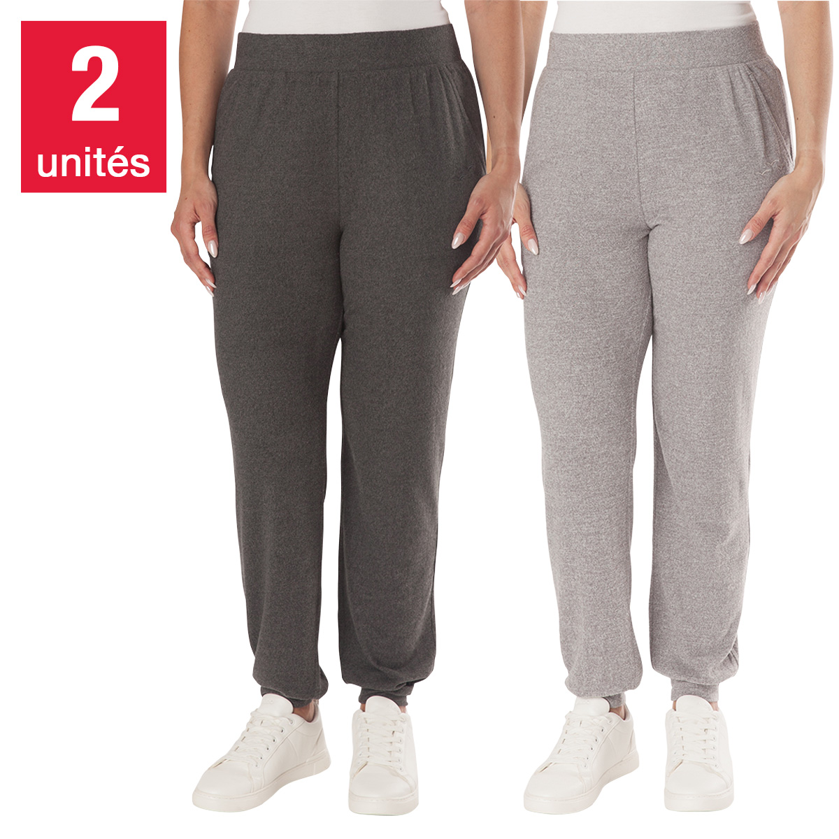 LAZYPANTS - Pantalon de jogging en tricot Hacci pour femmes, paquet de 2