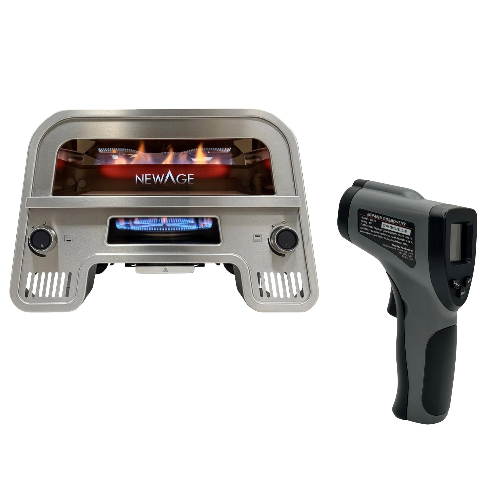 02wow021　ヌビ　ダークグレー NewAge Perfect Crust Pizza Oven with Infrared Thermometer Gun and