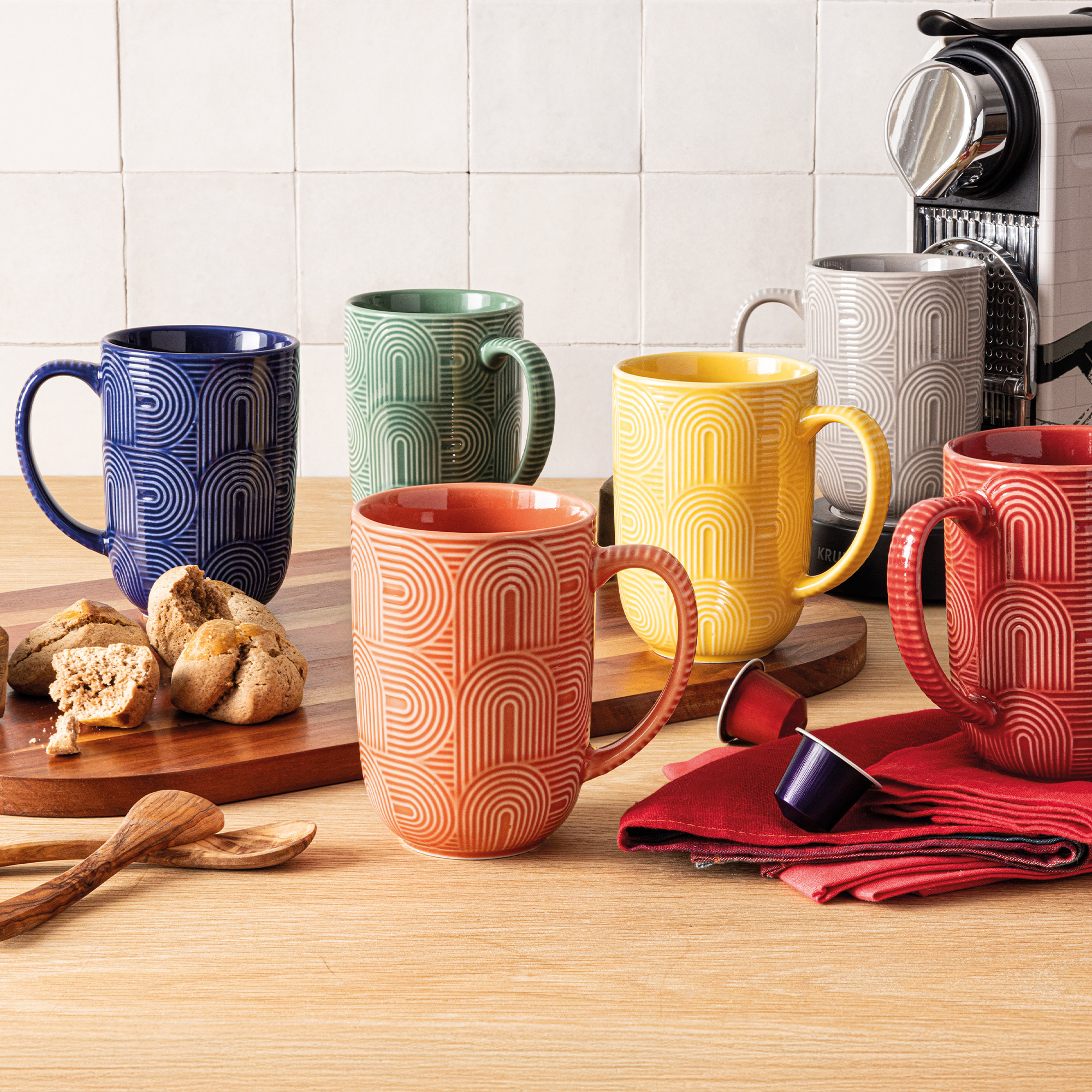 Over & Back Stoneware Mugs, 6-pack