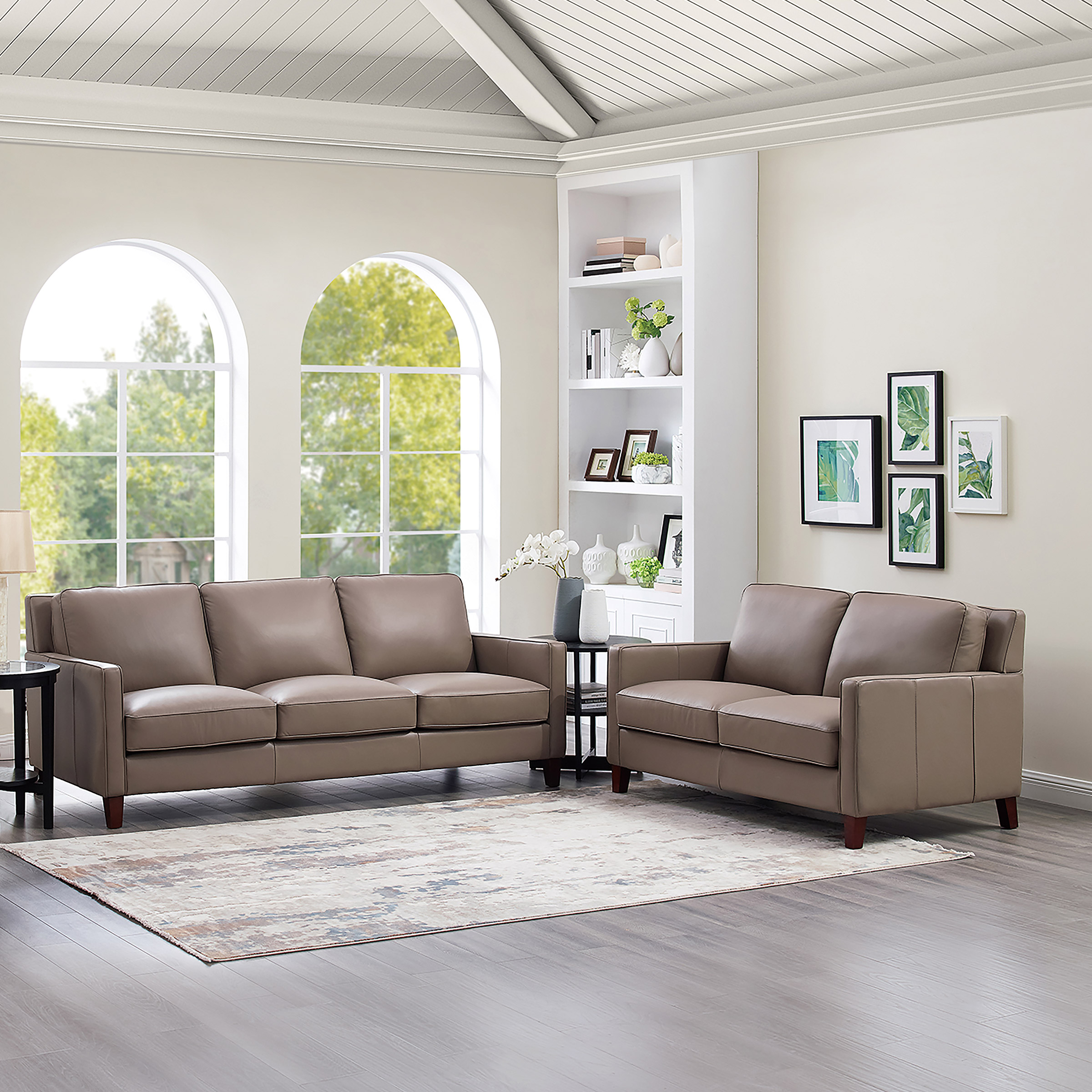 Prospera Home West Park Top-grain Leather Sofa and Loveseat