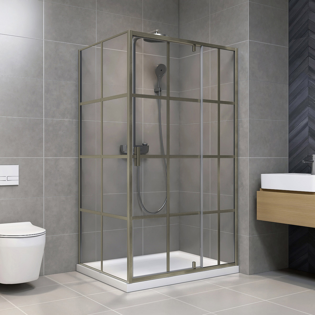 Appollo Jaqueline 48 in. × 36 in. Corner Shower with Pivot Door