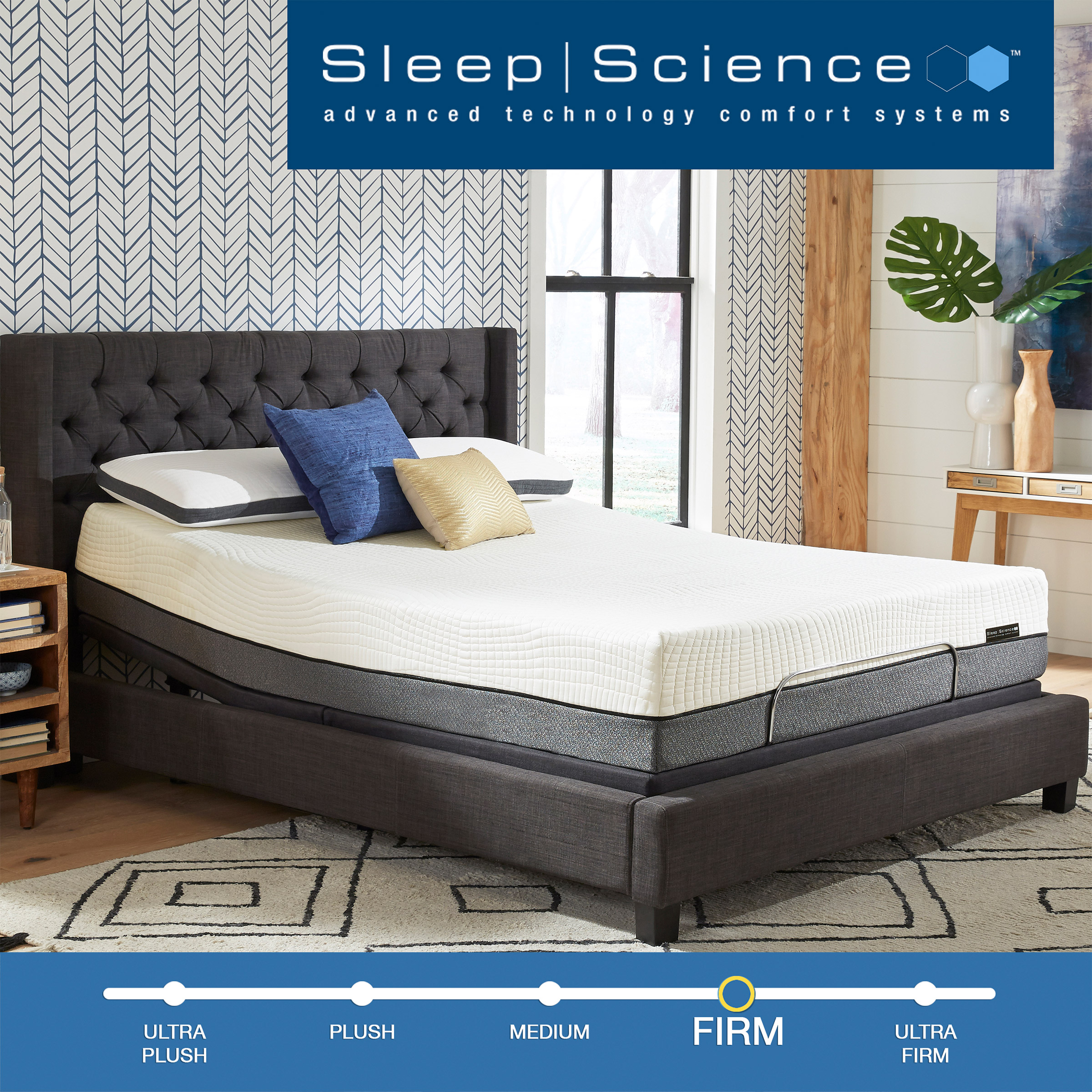 Sleep Science 13" Bamboo Cool Mattress with Q Plus Adjustable Base