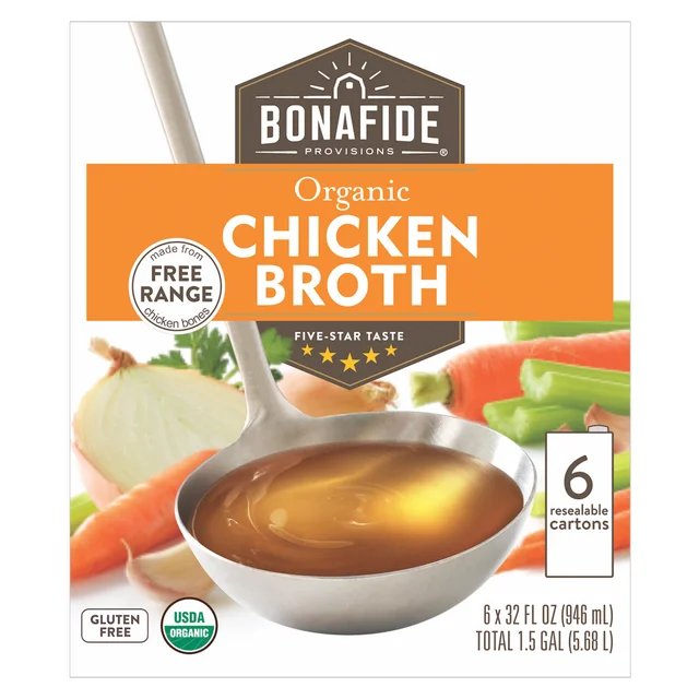 BONAFIDE BROTH ORGANIC CHICKEN 6 - 32 OUNCES