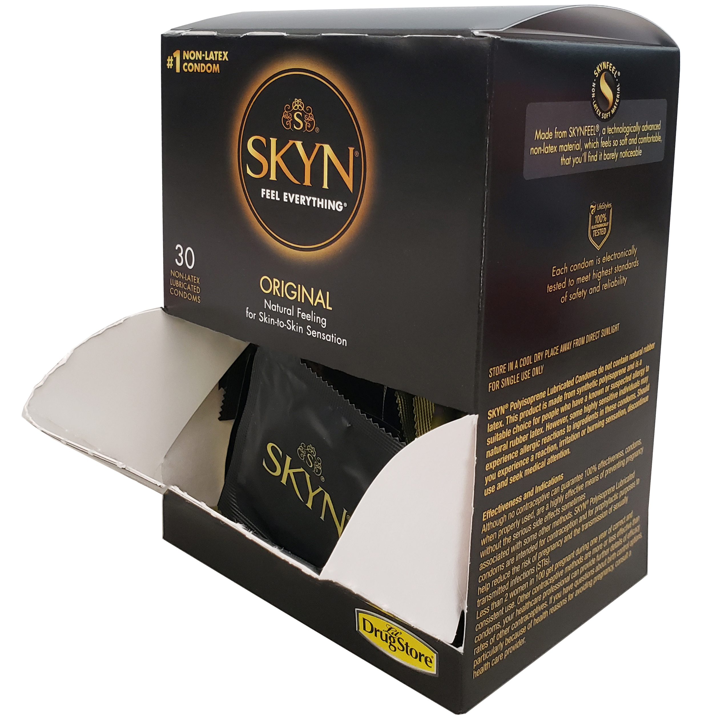 SKYN Non-Latex Condoms, Lubricated, Original, 30 ct