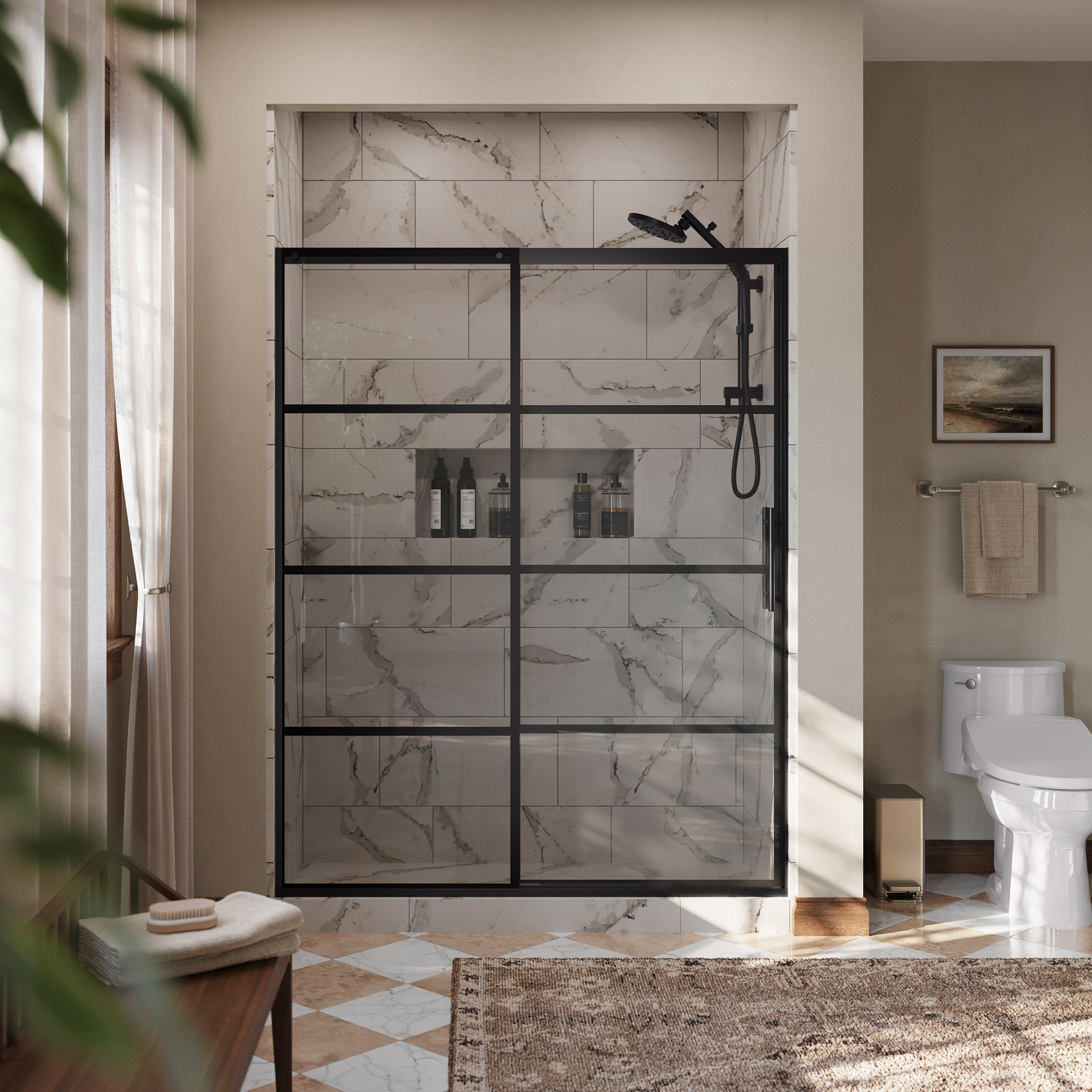 Kohler Prone Sliding Gridded Shower Door