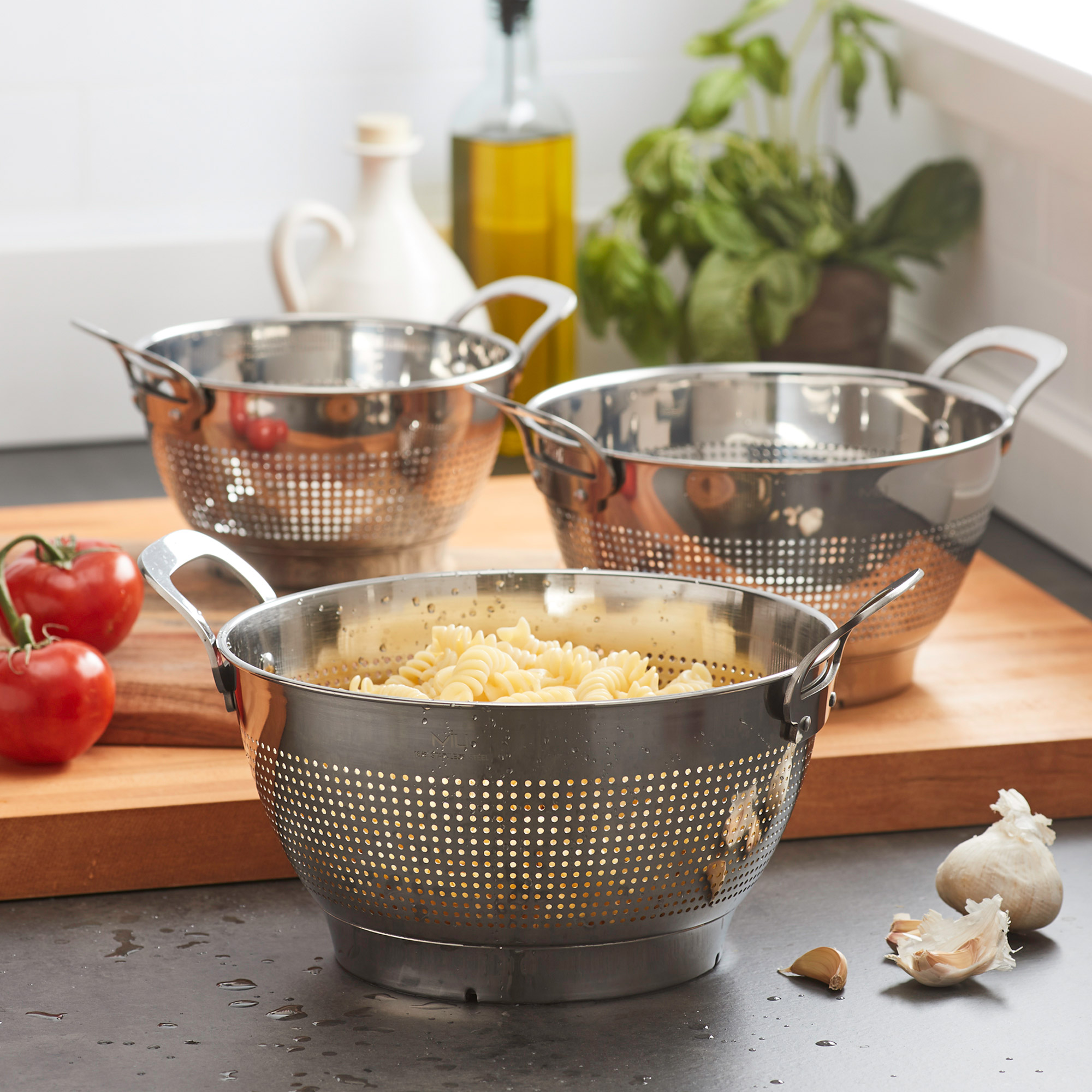 MIU Stainless Steel Colanders, Set of 3