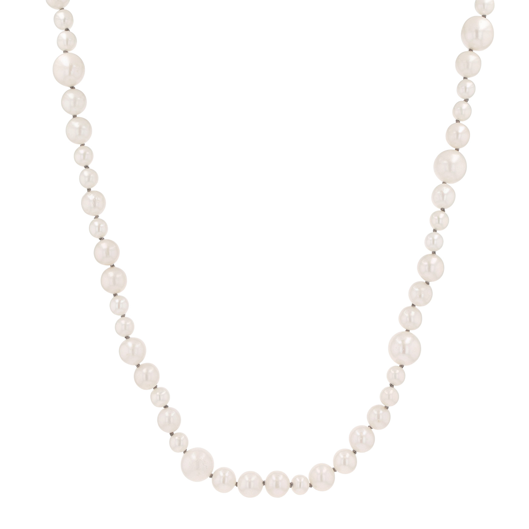 Sheryl Lowe White Freshwater Pearl Knotted Necklace