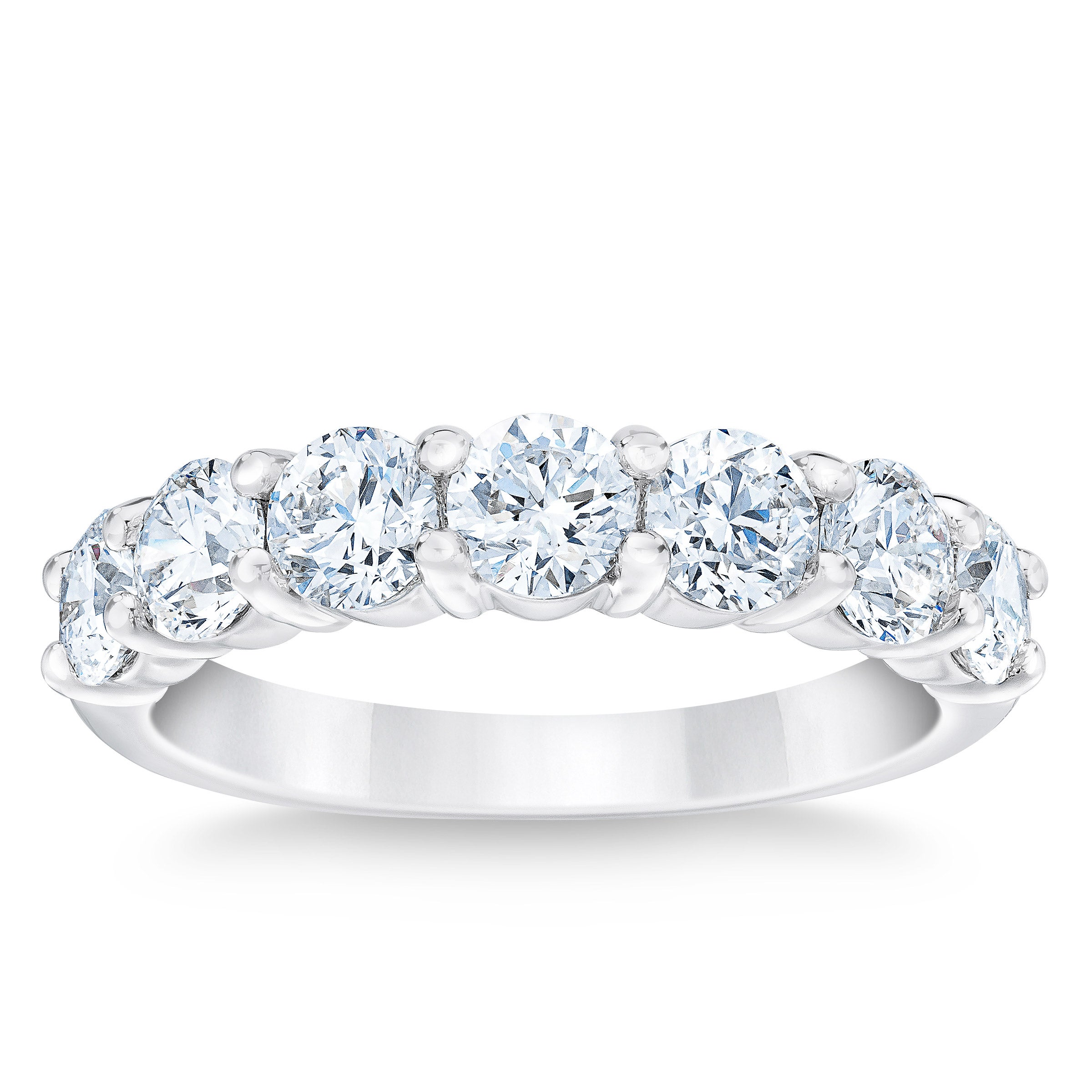 Round Brilliant 2.00 ctw VS2 Clarity, G Color Diamond Platinum Band