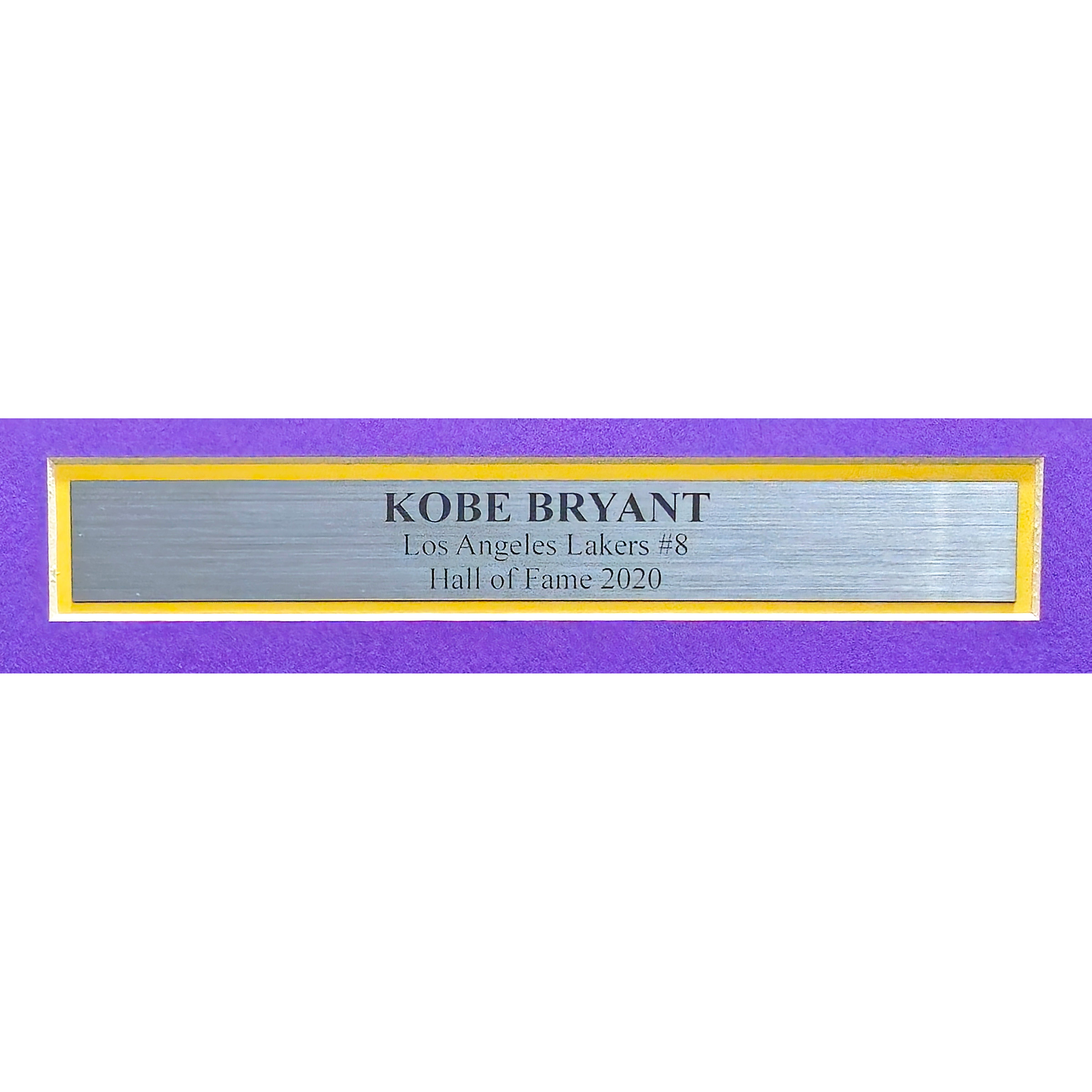 Kobe Bryant Autographed Framed Purple and Yellow Stat Jersey #2/8