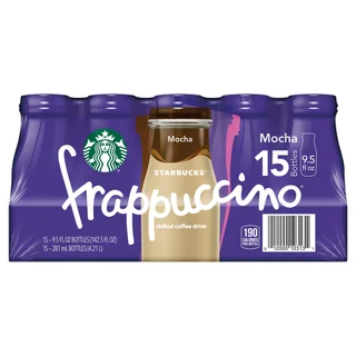 Starbucks Mocha Frappuccino Chilled Coffee, 9.5 fl oz, 15-count